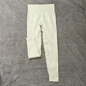 Seamless high rise ribbed leggings